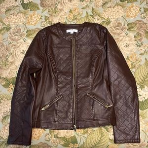 New York & Company Small brown polyester jacket.